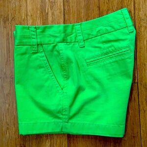 JCREW 3” Chino Shorts Green 100% Cotton sz 00